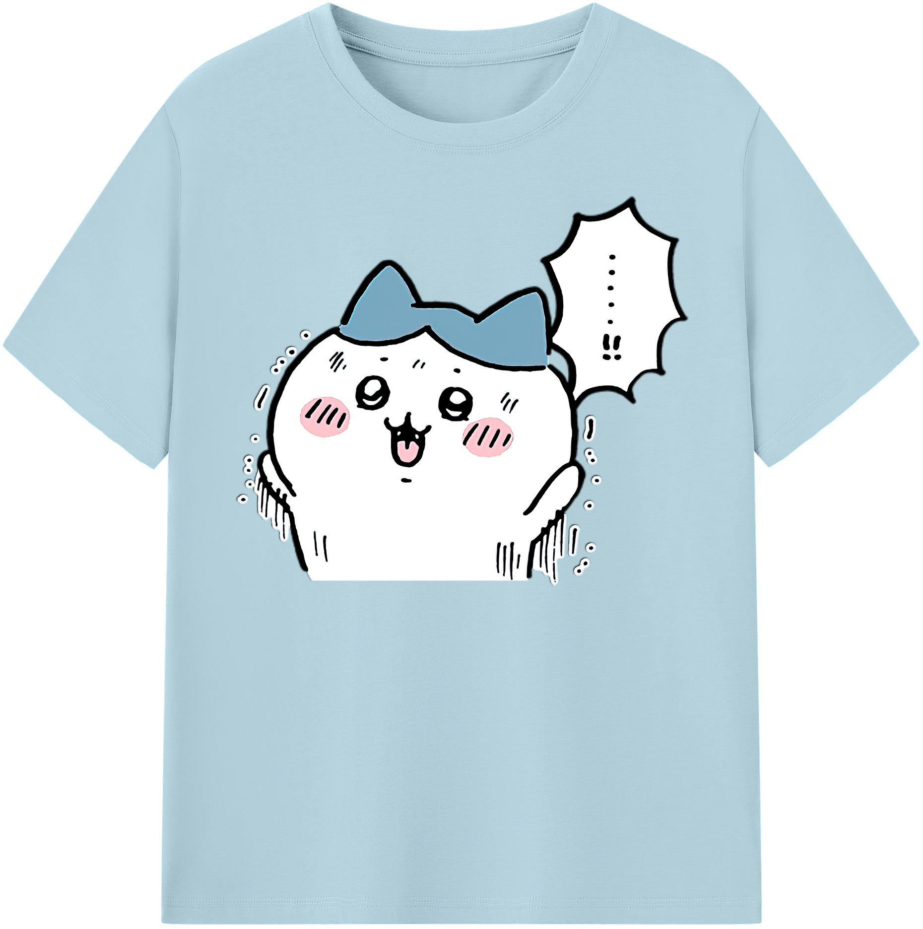 （画像用） ちいかわ ハチワレ Chii-kawa hachiware 綿100％半袖Tシャツ（フロントプリント）